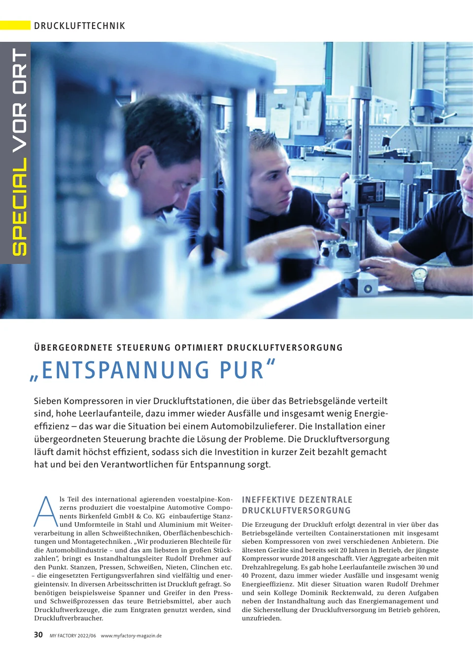 Titelseite des Anwenderberichts zu voestalpine, MY FACTORY 06/2022